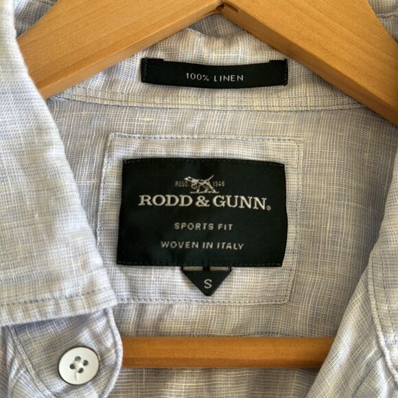 Rodd & Gunn Men's Palm Beach Sports Fit Shirt 100% Linen Light Blue Size Small - Picture 6 of 6